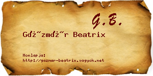 Gázmár Beatrix névjegykártya