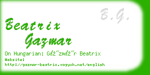 beatrix gazmar business card